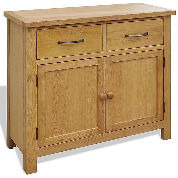 vidaXL Sideboard 90x33,5x83 cm Massivholz Eiche 242744 günstig online kaufen