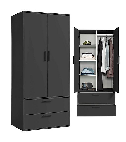 mokebo Kleiderschrank Der Kleiderheld (80x180x51 cm, 2-türig, 2 Schubladen günstig online kaufen