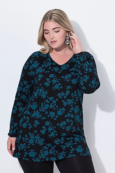 Ulla Popken Longshirt Longshirt Blüten A-Linie günstig online kaufen