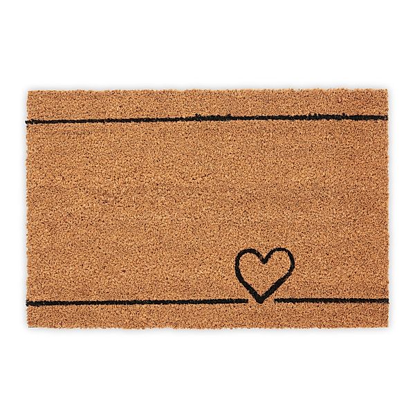 relaxdays Fußmatte Kokos Fußmatte Herz, rechteckig, günstig online kaufen
