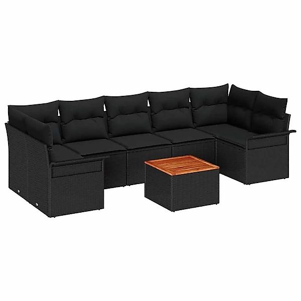 vidaXL Gartensofa-Set mit Speicher 8 Stk Schwarz Poly-Rattan 3355965 günstig online kaufen