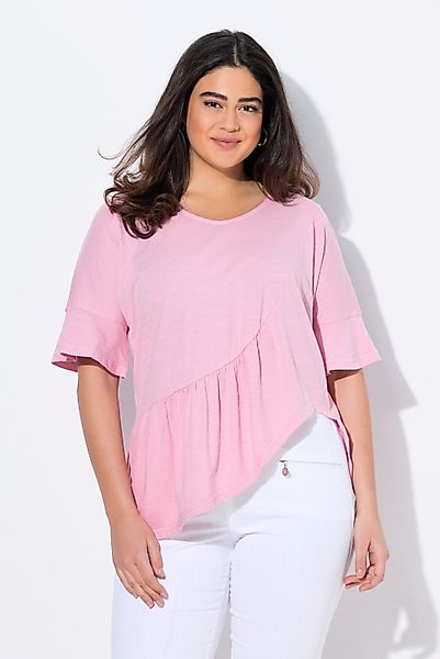 Ulla Popken T-Shirt T-Shirt Volantsaum Oversized günstig online kaufen