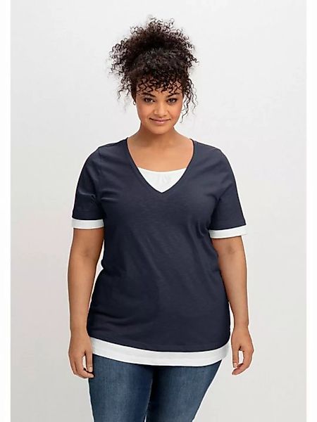 Sheego 2-in-1-Shirt Große Größen in 2-in-1-Optik, mit V-Ausschnitt günstig online kaufen
