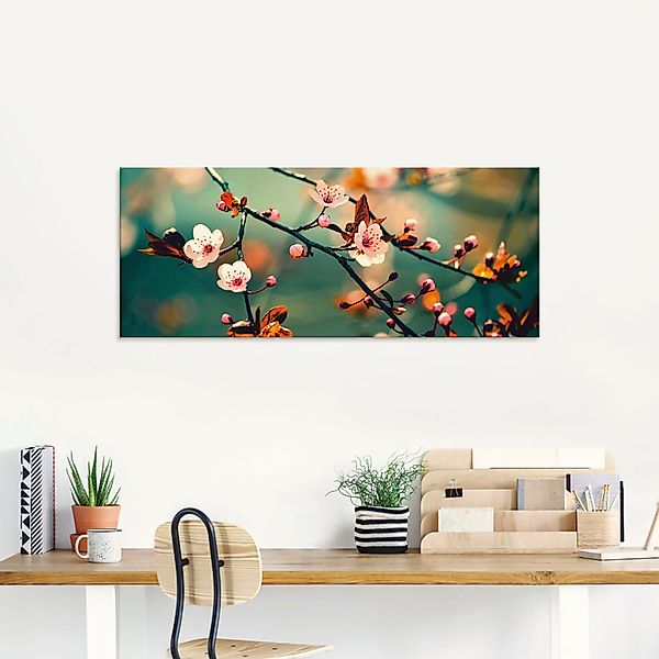 Artland Glasbild Japanische Kirsch Sakura Blumen, günstig online kaufen