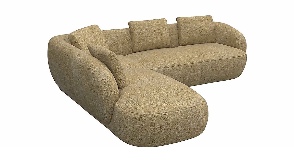 FLEXLUX Ecksofa »Torino, rund, L-Form, Sofa-Ecke mit Ottomane«, Modernes, o günstig online kaufen