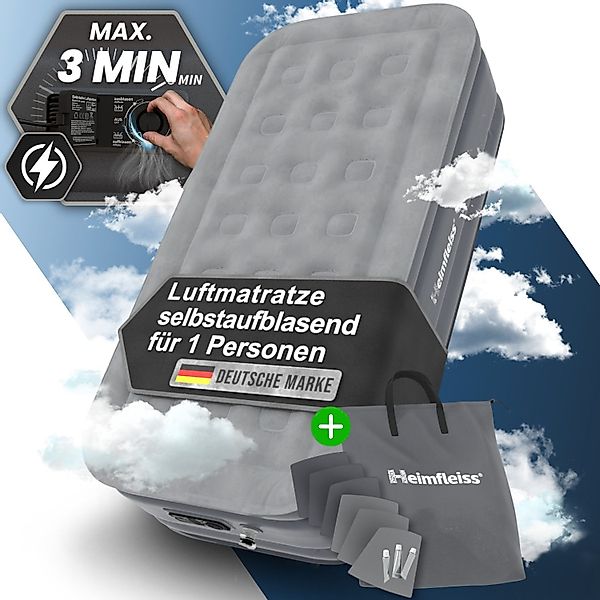 Heimfleiss® Luftmatratze Luftmatratze Selbstaufblasend – Grau, günstig online kaufen