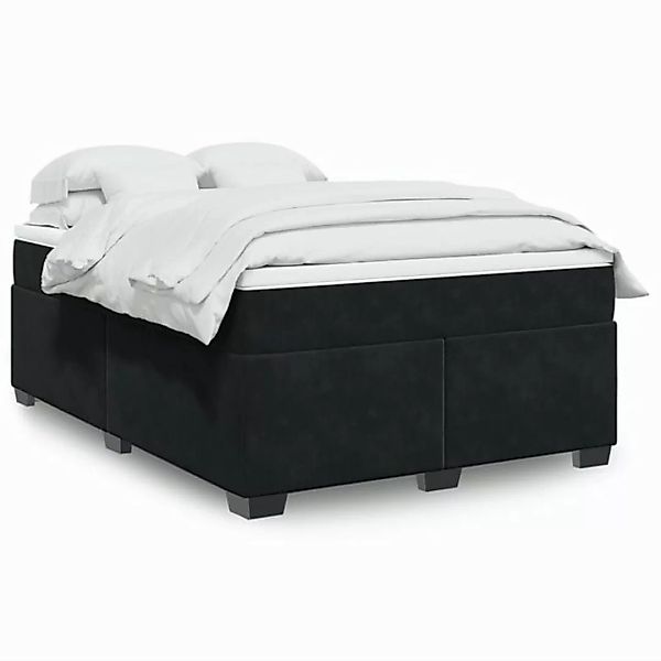 furnicato Bettgestell Boxspringbett mit Matratze Schwarz 140x190 cm Samt günstig online kaufen