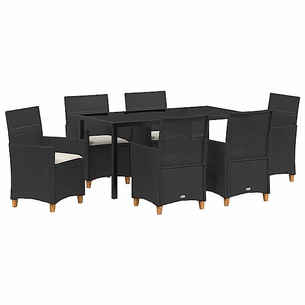 vidaXL Garten Essgruppe 7-Tlg Schwarz Poly Rattan 3381069 günstig online kaufen