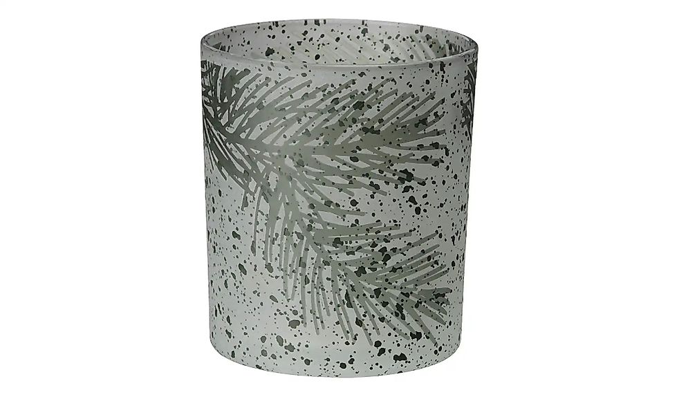 HOME STORY Teelichtglas Kiefernzweig   ¦ grün ¦ Glas ¦ Maße (cm): H: 10  Ø: günstig online kaufen