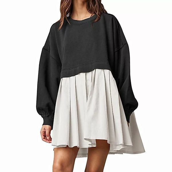 KIKI A-Linien-Kleid Langärmliges Pulloverkleid für Damen mit Rundhalsaussch günstig online kaufen