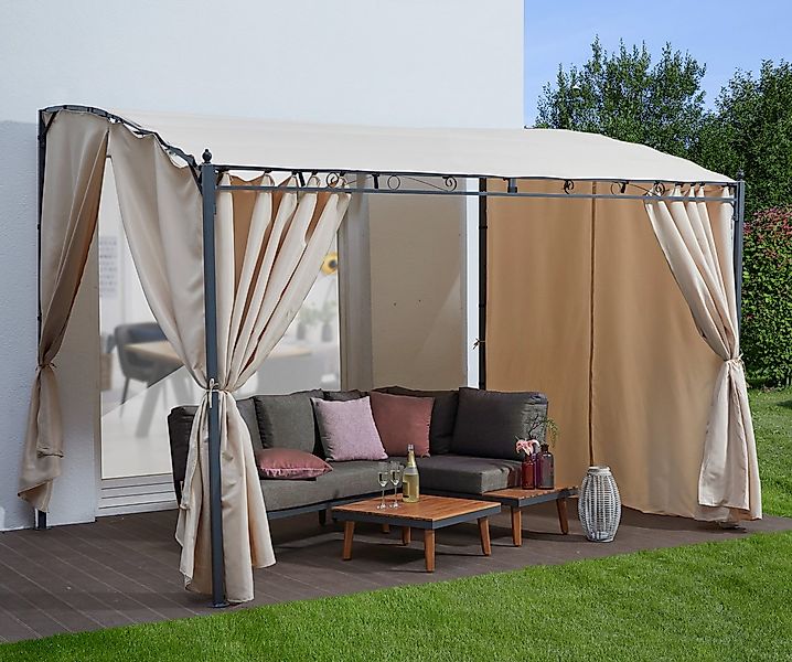 KONIFERA Anbaupavillon Burano, mit 3 Seitenteilen, (Set), BxT : 300x250 cm günstig online kaufen