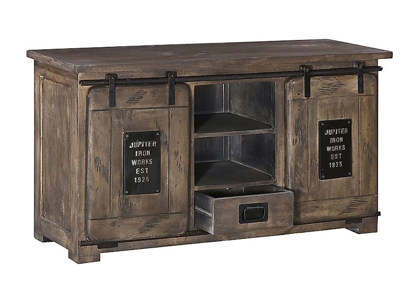 Massivmoebel24 Sideboard (Mango 128x45x70 grau lackiert günstig online kaufen