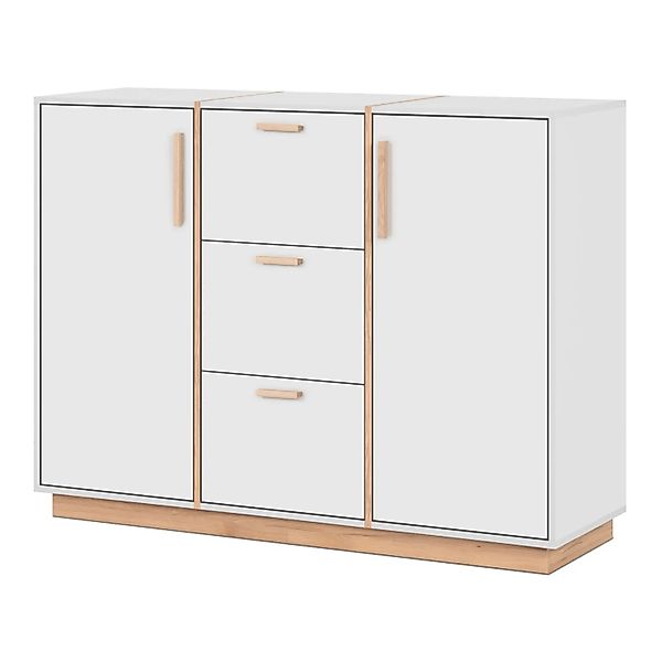 Furn.Design Kommode Grau und Hickory Walnuss 125 cm mit Viel Stauraum Hanno günstig online kaufen