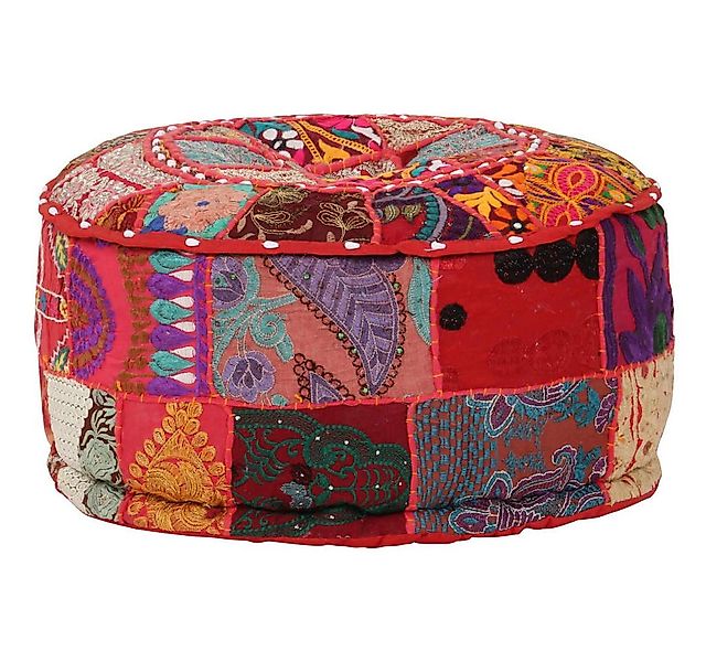 vidaXL Polsterhocker Patchwork Sitzpouf Rund Baumwolle Handgefertigt 40x20 günstig online kaufen