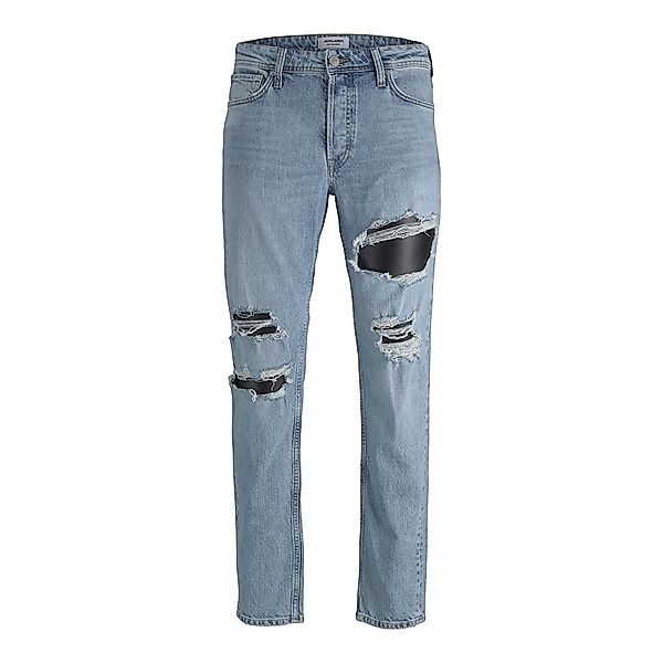 Jack & Jones Intelligence – Mike – Gerade geschnittene Jeans mit Zierrissen günstig online kaufen