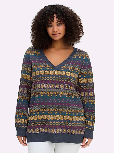 Sheego Jacquardpullover "Pullover" günstig online kaufen