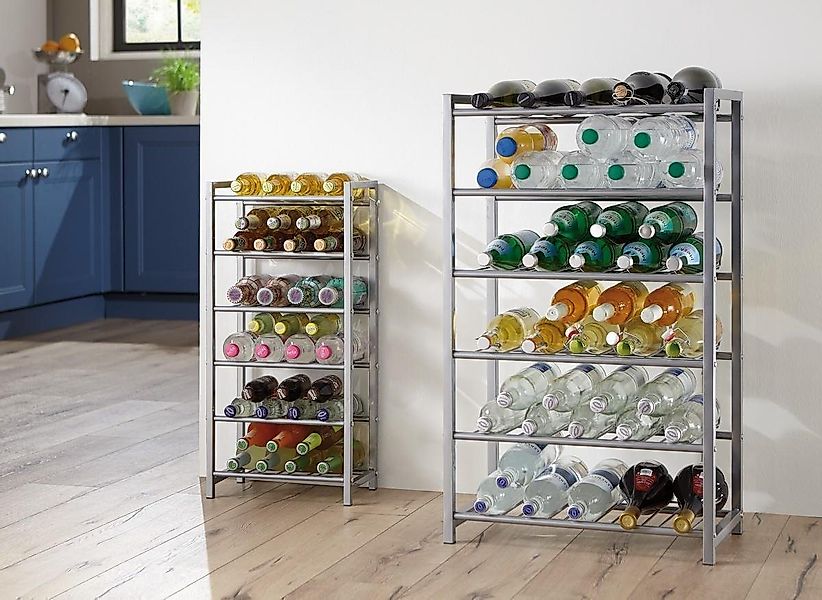 HAKU Flaschenregal Haku Flaschenständer aus Stahlrohr in alu lackiert, 5 Ab günstig online kaufen