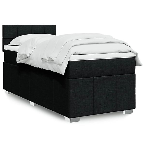 vidaXL Boxspringbett mit Matratze Schwarz 80x200 cm Stoff 3289197 günstig online kaufen
