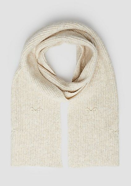 s.Oliver Schal Tuch, Breiter Strickschal mit Schmuckperlen-Details günstig online kaufen
