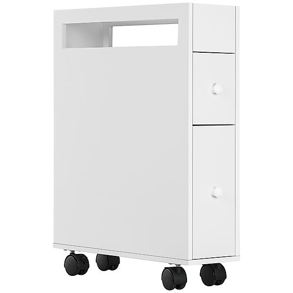 kleankin Badezimmerschrank mit Rollen, Nischenschrank mit 2 Schubladen, Bad günstig online kaufen