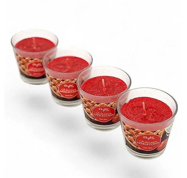 Gies Kerzen Duftkerze 4er Set Duftkerze im Glas Duftnote Warmer Apfelkuchen günstig online kaufen