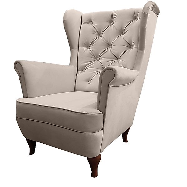 Beautysofa Ohrensessel Sessel FALCO Chesterfield Wohnzimmersessel günstig online kaufen