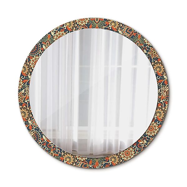 Tulup Bedruckte Spiegel Retro Blumen 100x100 cm Runder Spiegel mit Dekorati günstig online kaufen