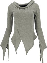 Guru-Shop Longsleeve Pixishirt mit Schalkragen Baumwollstrick.. günstig online kaufen