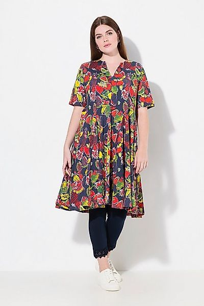 Ulla Popken Midikleid Jerseykleid Tunika-Ausschnitt Halbarm Biobaumwolle günstig online kaufen