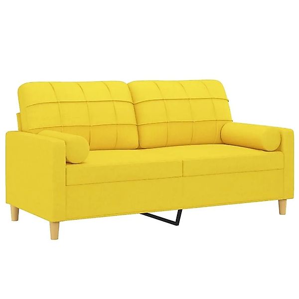 vidaXL 2-Sitzer-Sofa mit Zierkissen Hellgelb 140 cm Stoff 3200787 günstig online kaufen