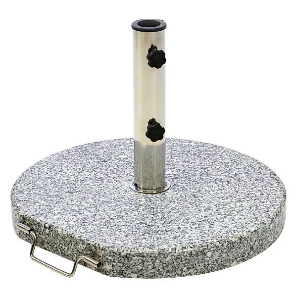 VCM Sonnenschirmständer rollbar 20kg Granit grau rund Ø 40cm Edelstahlhülse günstig online kaufen