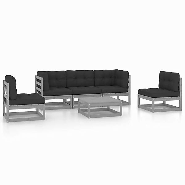6-tlg. Garten-lounge-set Mit Kissen Kiefer Massivholz günstig online kaufen