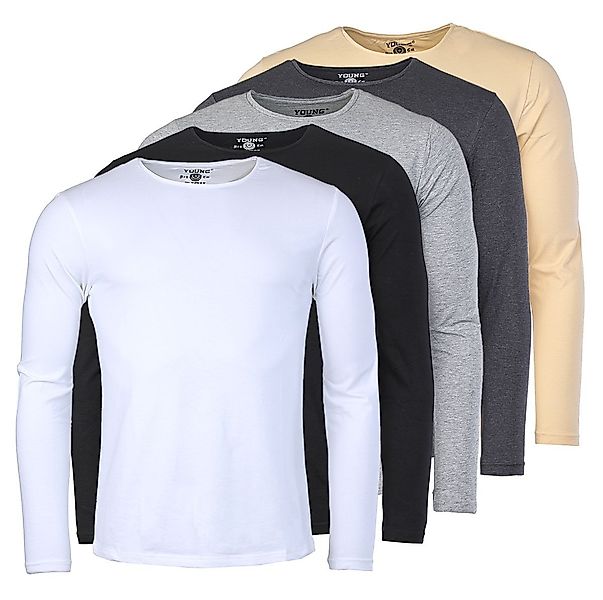Young & Rich Langarmshirt Herren Uni Basic Longsleeve Rundhals Unterziehshi günstig online kaufen