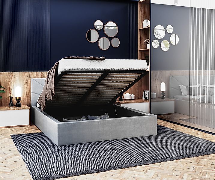 thematys Polsterbett FDM Stauraumbett Velours 90x200, günstig online kaufen