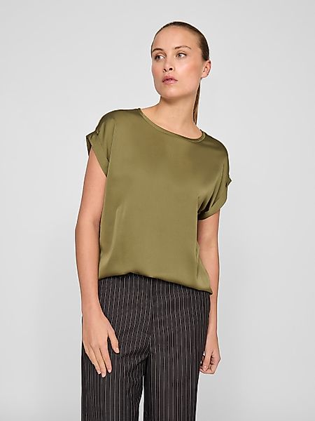 Vila T-Shirt Satin Blusen T-Shirt Kurzarm Basic Top Glänzend VIELLETTE 4599 günstig online kaufen