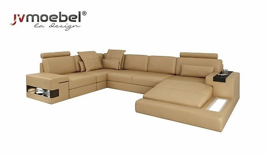 JVmoebel Ecksofa Ecksofa U-Form Sofa Wohnlandschaft Polster Bettfunktion, M günstig online kaufen