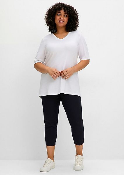 Sheego T-Shirt V-Shirt . mit V-Ausschnitt, leicht tailliert günstig online kaufen