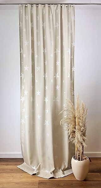 novumfix Vorhang Sterne Kombiband in beige oder grau extra lang 135x260cm(B günstig online kaufen