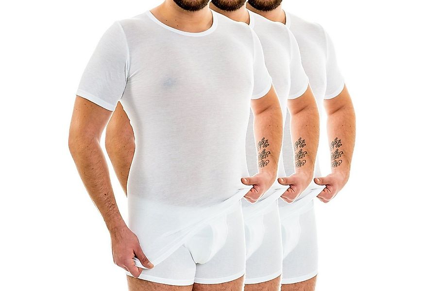 HERMKO Unterziehshirt 3847 3er Pack Herren extralanges kurzarm Shirt aus 10 günstig online kaufen