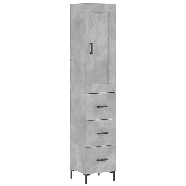 vidaXL Highboard Betongrau 34,5x34x180 cm Holzwerkstoff 3200197 günstig online kaufen