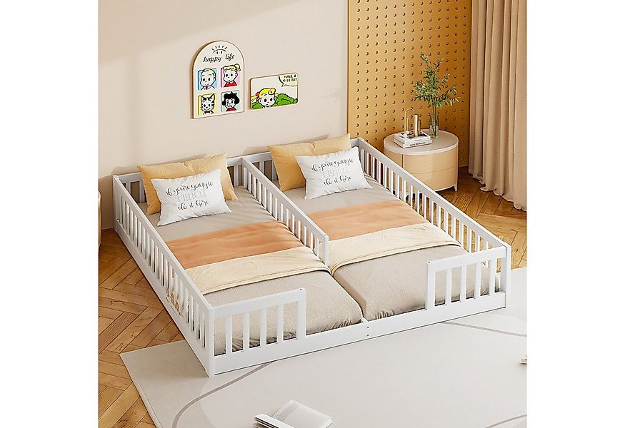 OKWISH Polsterbett Kinderbett,Doppelbett (Kinderbett,für Kinder Mit Gelände günstig online kaufen