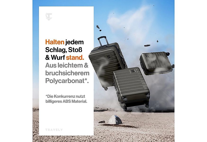 Travely Koffer Polycarbonat Koffer Set - 3 teiliges Kofferset, XL + L + M, günstig online kaufen