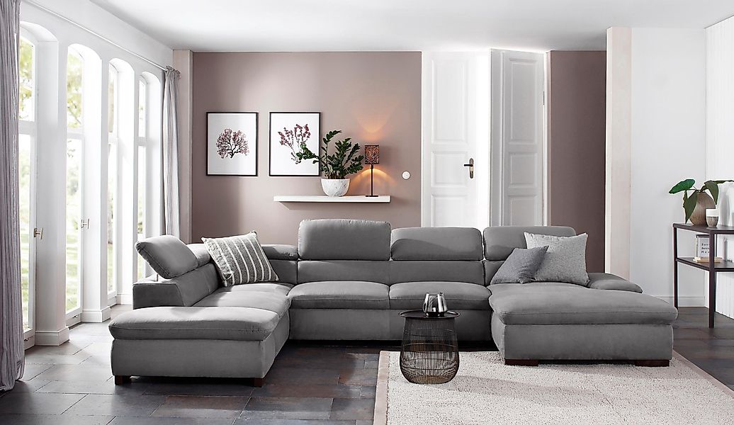 Home affaire Wohnlandschaft Alberto U-Form, mit günstig online kaufen