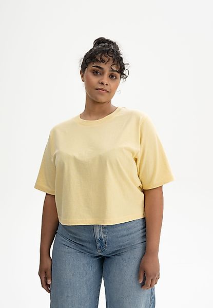 MELA Kurzarmshirt Cropped T-Shirt DESNA Rippbündchen günstig online kaufen