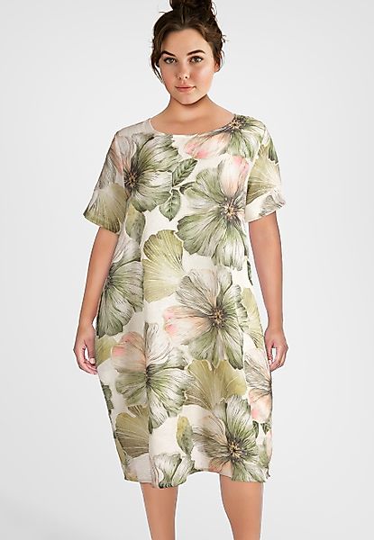 PEKIVESSA Sommerkleid Leinenkleid in O-Form kurzarm günstig online kaufen