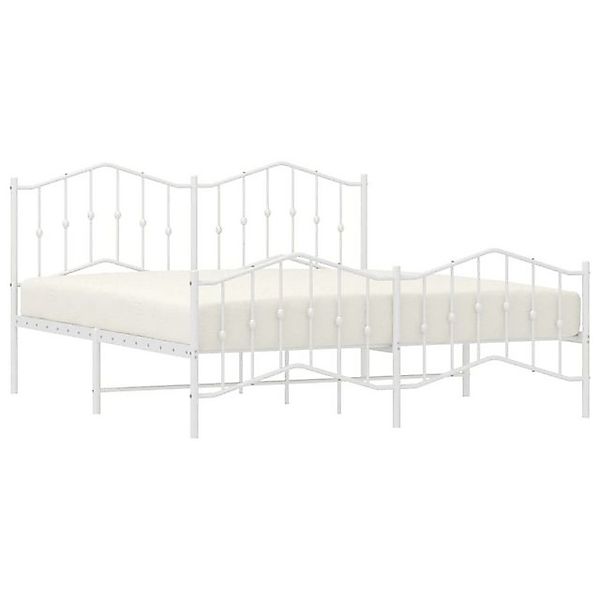 vidaXL Bettgestell mit Kopf- und Fußteil Metall Weiß 183x213 cm Modell 3192 günstig online kaufen