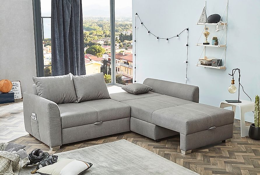 Jockenhöfer Gruppe Ecksofa "Boomer L-Form, B: 236 cm" mit Bettfunktion, Bet günstig online kaufen