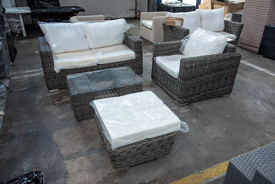 #HBM 2573: 2er Sofa und Sessel Madeira mit Hocker Mandal und Tisch Moss 5mm günstig online kaufen
