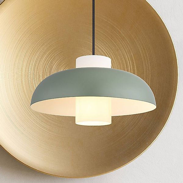 Pendellampe Lowe, grün matt, Ø 38 cm, Metall günstig online kaufen