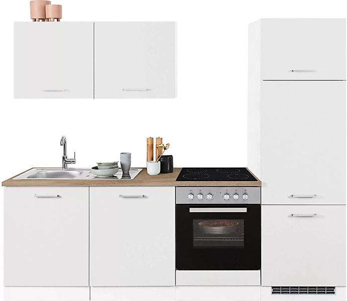 HELD MÖBEL Küchenzeile "Visby", mit E-Geräten, Breite 240 cm inkl. Kühlschr günstig online kaufen
